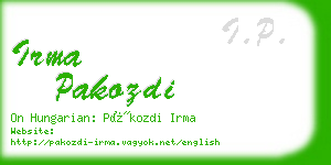 irma pakozdi business card